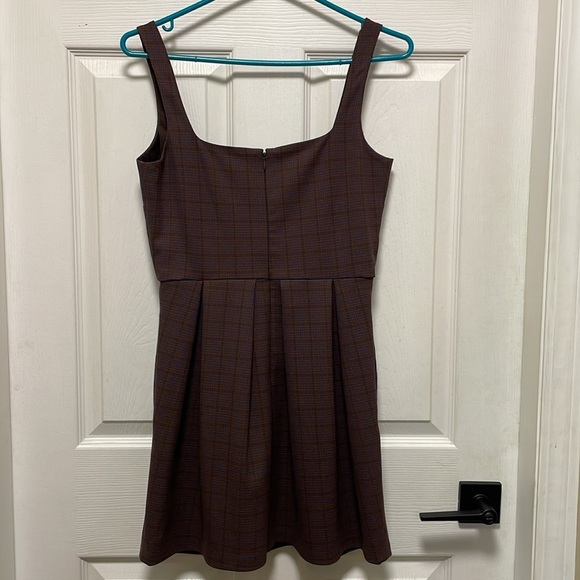 Sunday Best | Aritzia | Tasha | Reddish Brown/Blue Plaid | Mini Dress | Size 2 - Picture 7 of 16